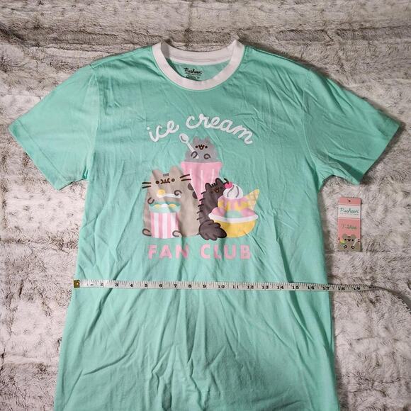 NWT Pusheen Box Mint green Ice Cream Fan Club Retro Style Tshirt Unizex Size XS - Picture 1 of 3